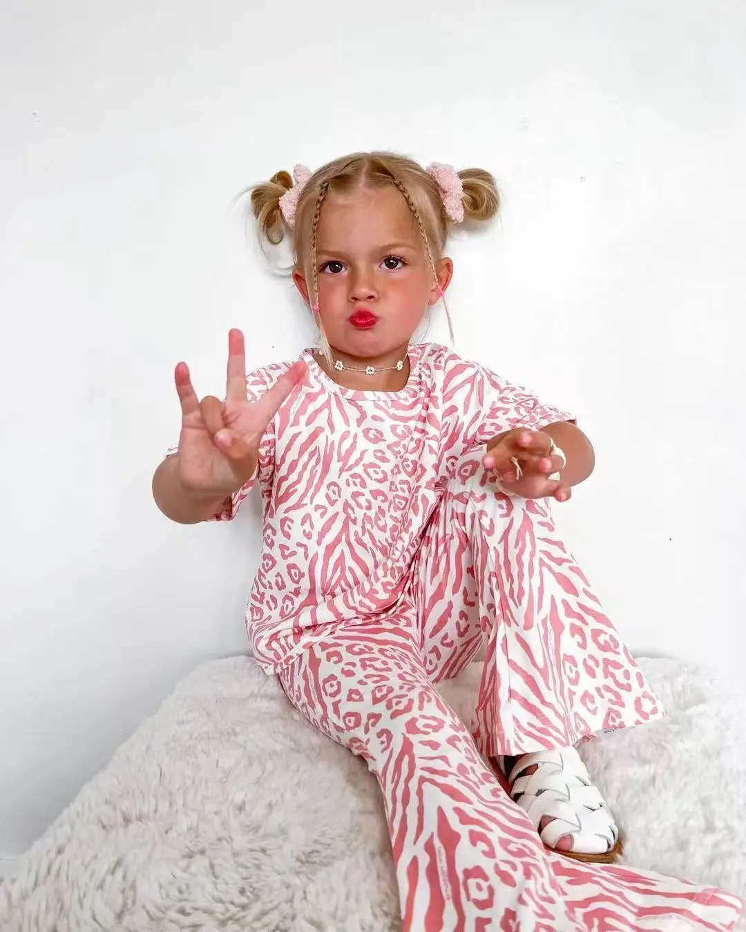 Summer Kids Girls Clothing Sets Baby Children Clothes Fashion Tops Pants 2Pcs Outfits Kids Tracksuit 2 3 4 5 6 7 8 Year 250326