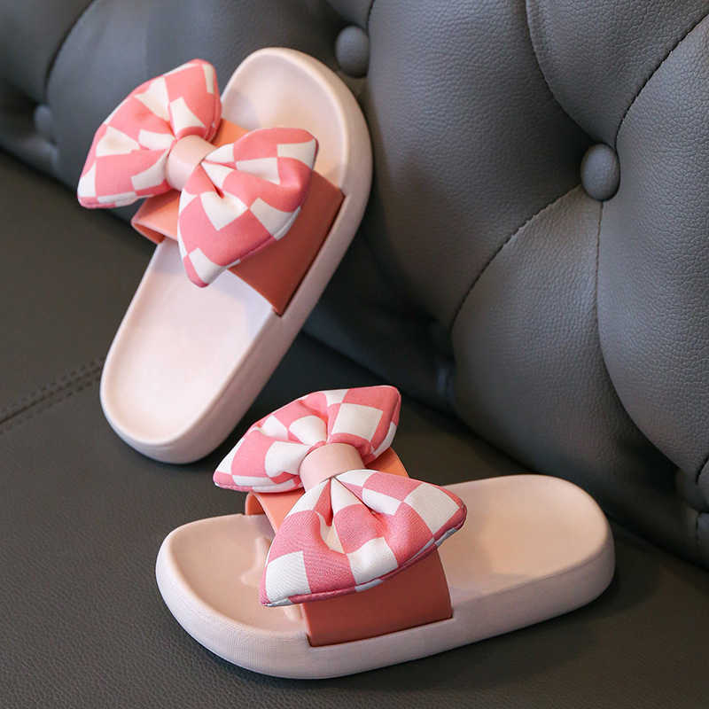 Slipper Childrens slippers cute bow for girls fashionable princess for girls anti slip soft sole for indoor and outdoor wear beach sandals for girls S