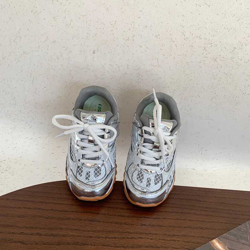 2025 Summer Toddler Kid Running Orbit Metallic Rubber Mesh Sneaker Children Casual Fashion Shoe Boy Girl Sports Walking ShoesC250327