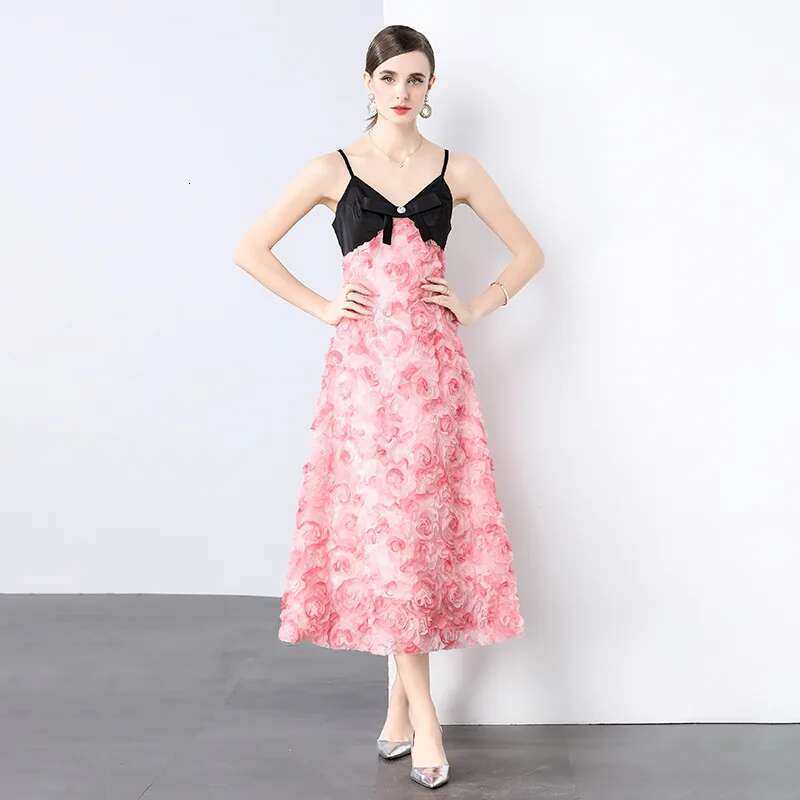 Dongdumaoyi Franse Niche Ontwerp Strapless D Rozenjurk Met Strik Elegante Resortstijl Voor Dames A