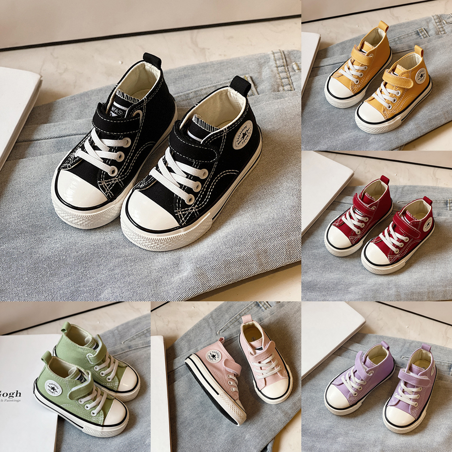 Kids Canvas Shoes High quality Children Casual Lace Up Classic Flats Shoes Happysteps New Boy Shoes Toddler Students Girl Sneakers Size US4c-US5y H024