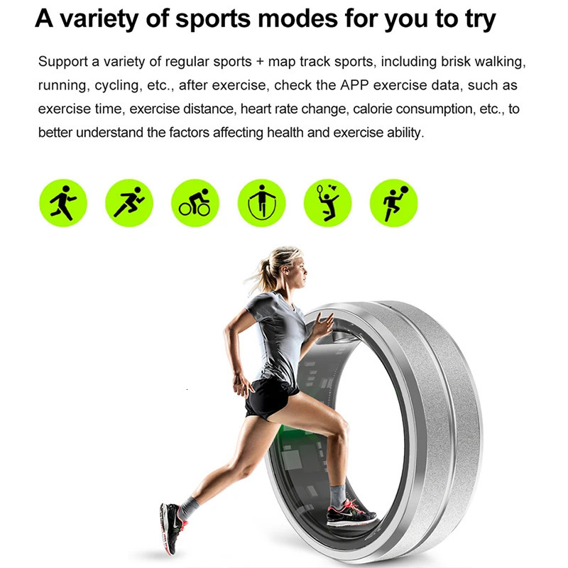 5ATM Waterproof Smart Ring Men Health Monitoring Blood oxygen 100 Sport modes Fitness Tracking Waterproof Sport Smartring Women 250322