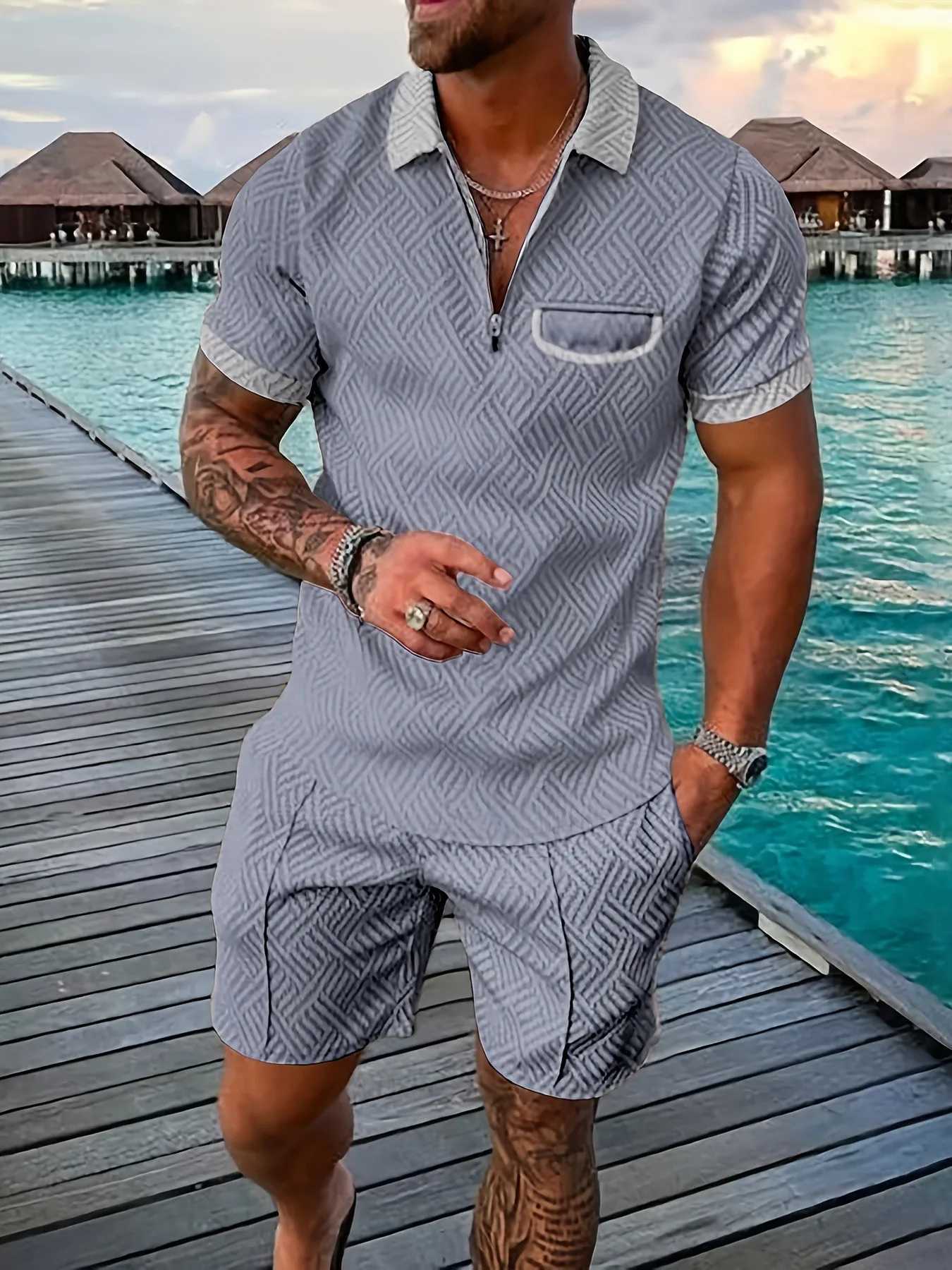 New Summer Hawaii Vacation Fashion Luggage 3D Printing Floral Mens Leisure Set Mens GiftsXJ250326
