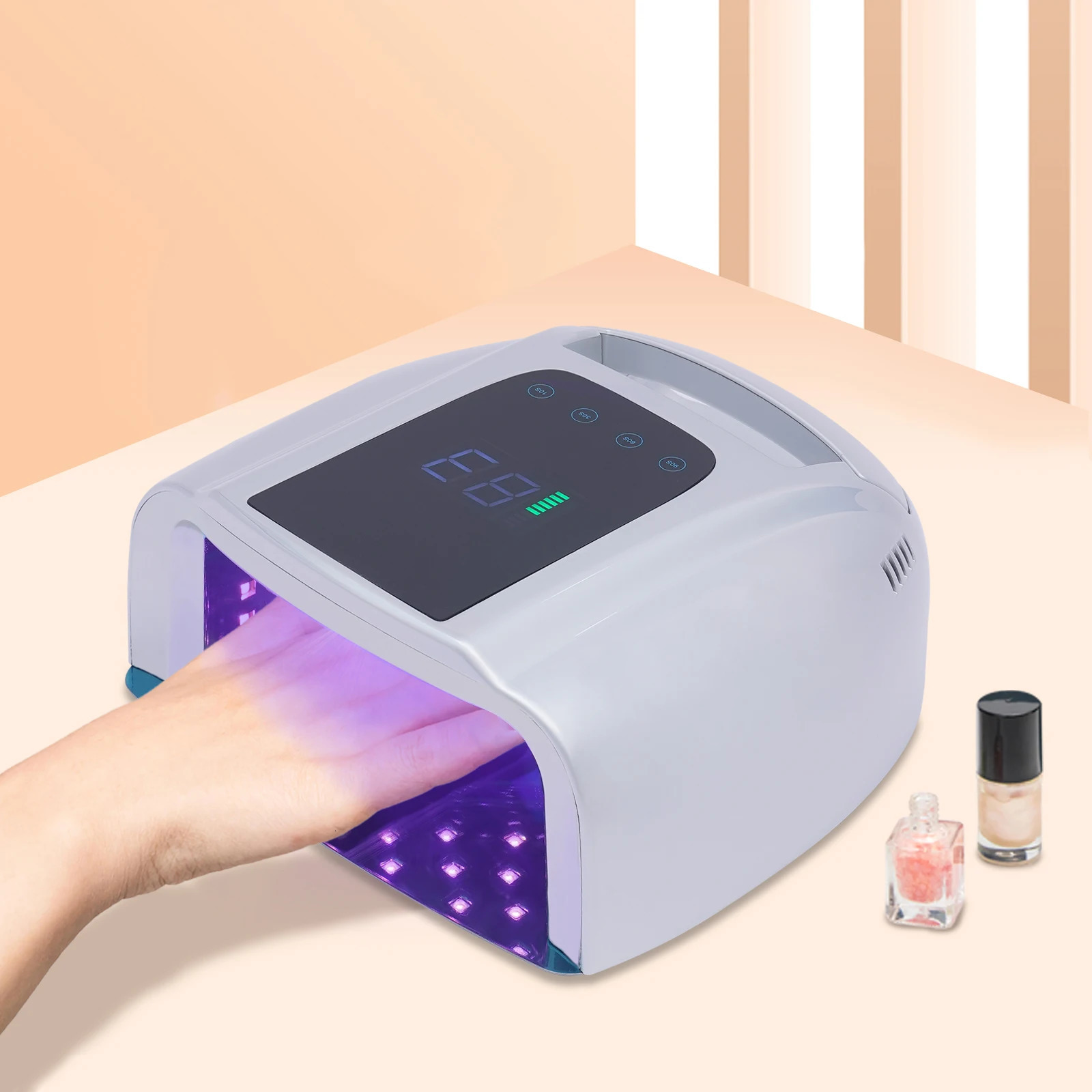 Nail dryer 96W 42 bead professional charging UV LED portable cordless nail light machine with detachable stainless steel 250325