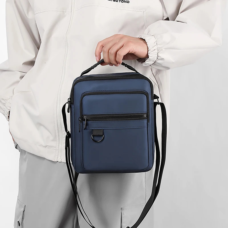 Messenger Sling Bag Mens Casual Oxford Small Zipper Cross Body Simple Mini Ten Font Phone Side Shoulder 250326
