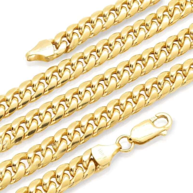 Wholesale Punk 6MM Chunky Chain Buckle Side Necklace for Men 18K Gold Plated Alloy Cuban Chain Necklace