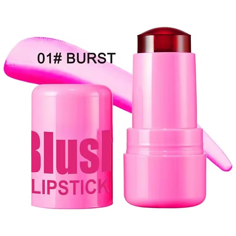 Jelly Cheek Blush Cheek Lip Tint Long Lasting Moisturized Blusher Sticker Lip Gloss 4 Colors Facial Contour Rouge Makeup