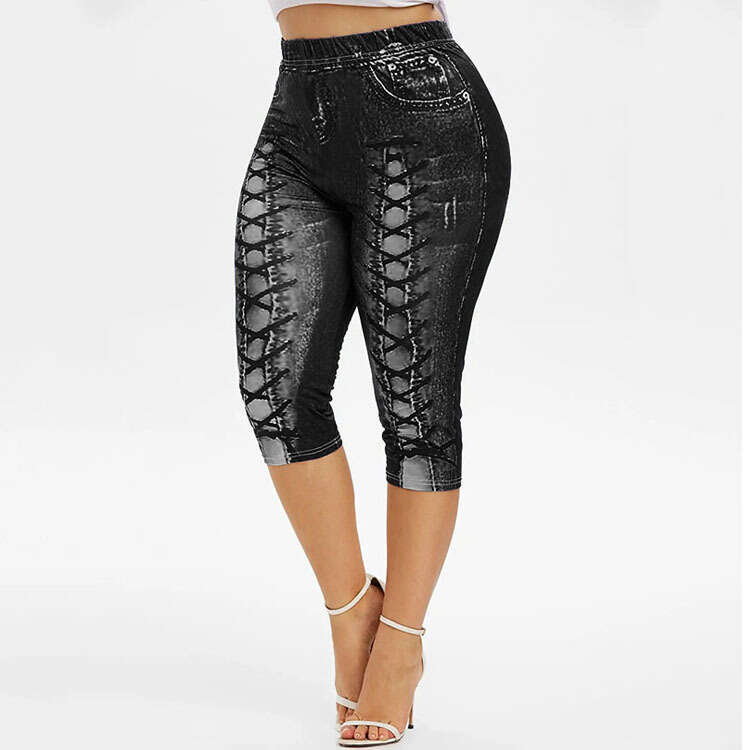 Women Yoga Pants Digital Printing Imitation Denim Leggings Small Leg Yoga Pants Women S Pants YJ
