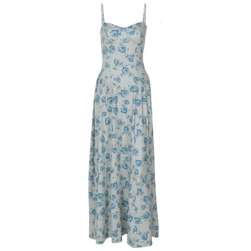Dongdumaoyi Nieuwe Zoete Stijl Bustier Slim Fit Elegante Prinses Jurk Bloemen Strappy Voor Vrouwen C