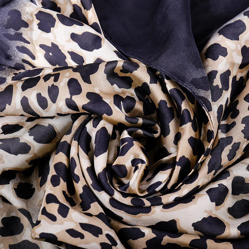 Novel gradient leopard print silk bikini cover sunscreen cardigan summer casual beach swimsuit Cape Town quick drying 250326