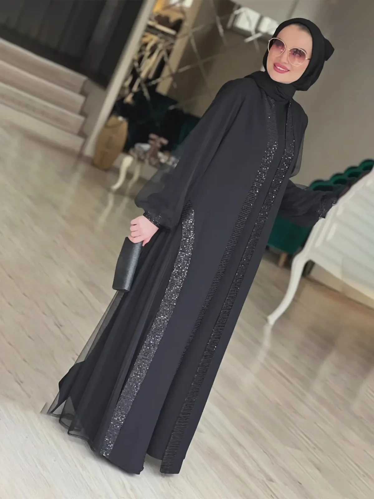 Muslim Modest Women Dress Jalabiya Vestidos Eid Ramadan Arabic Long Robe Dubai Islam Morocco Kaftan Abayas Cardigan Dresses 2024 X2505141