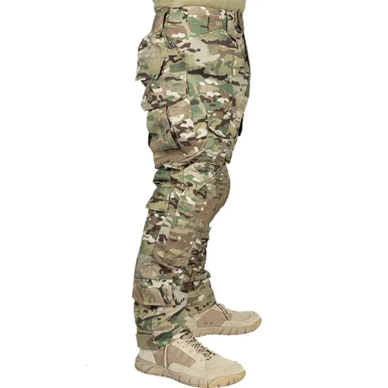 Tactical combat pants with knee pads multi cam camouflage cargo Trojan horse for outdoor sports and hunting non 250327