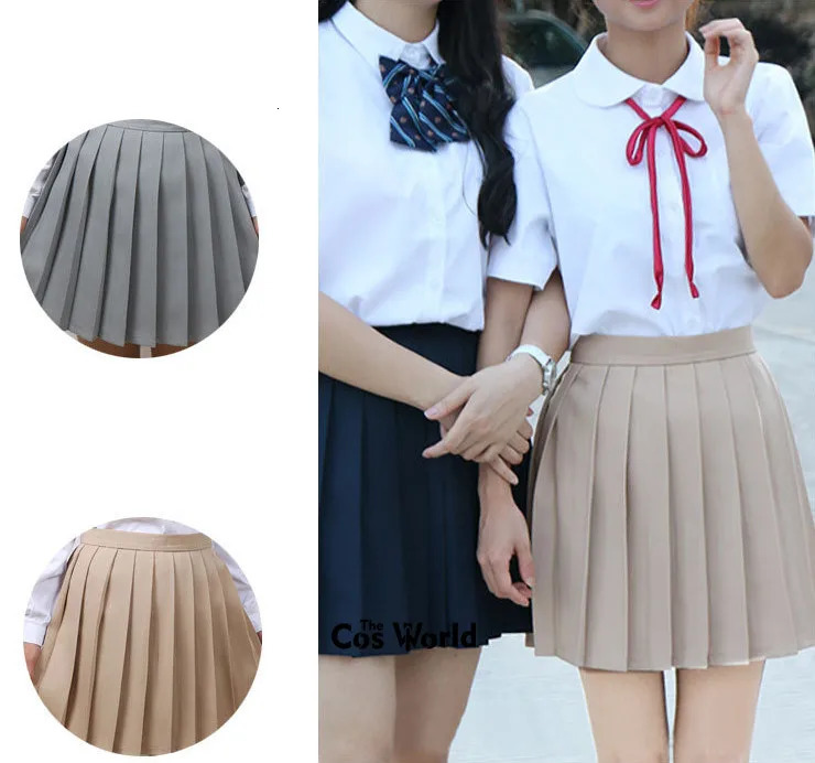 XS3XL 17 Color Girl Japanese Summer High Waist Wrinkle Skiing Suitable for JK School Uniform Student Clothing 250326