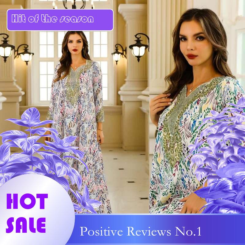 Dongdumaoyi Abaya Vrouwen Lange Gewaad Dubai Turkije Midden Oosten Moslim Strass Grote Avondjurk W