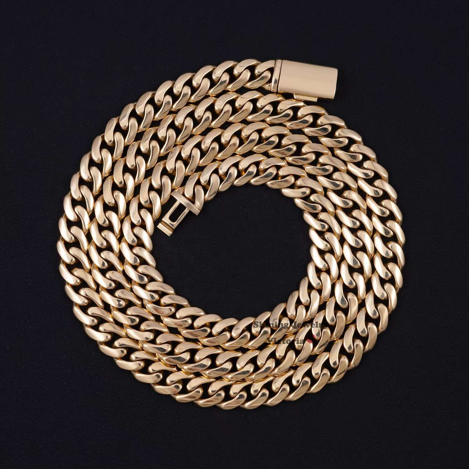 Plain Cuban Necklace Unisex Necklace Jewelry 8MM 22 68.4 Gram 10K Solid Real Gold Cuban Link Chain