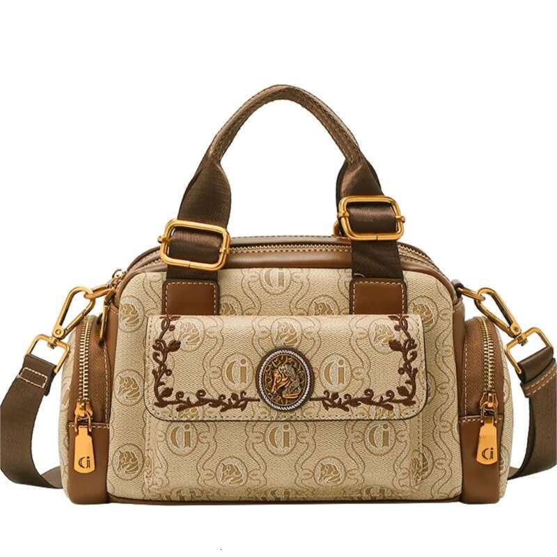 Women's 2024 New Brand Genuine Leather Handbag Designer High Quality Retro Single Shoulder Oblique Cross Pillow Bag