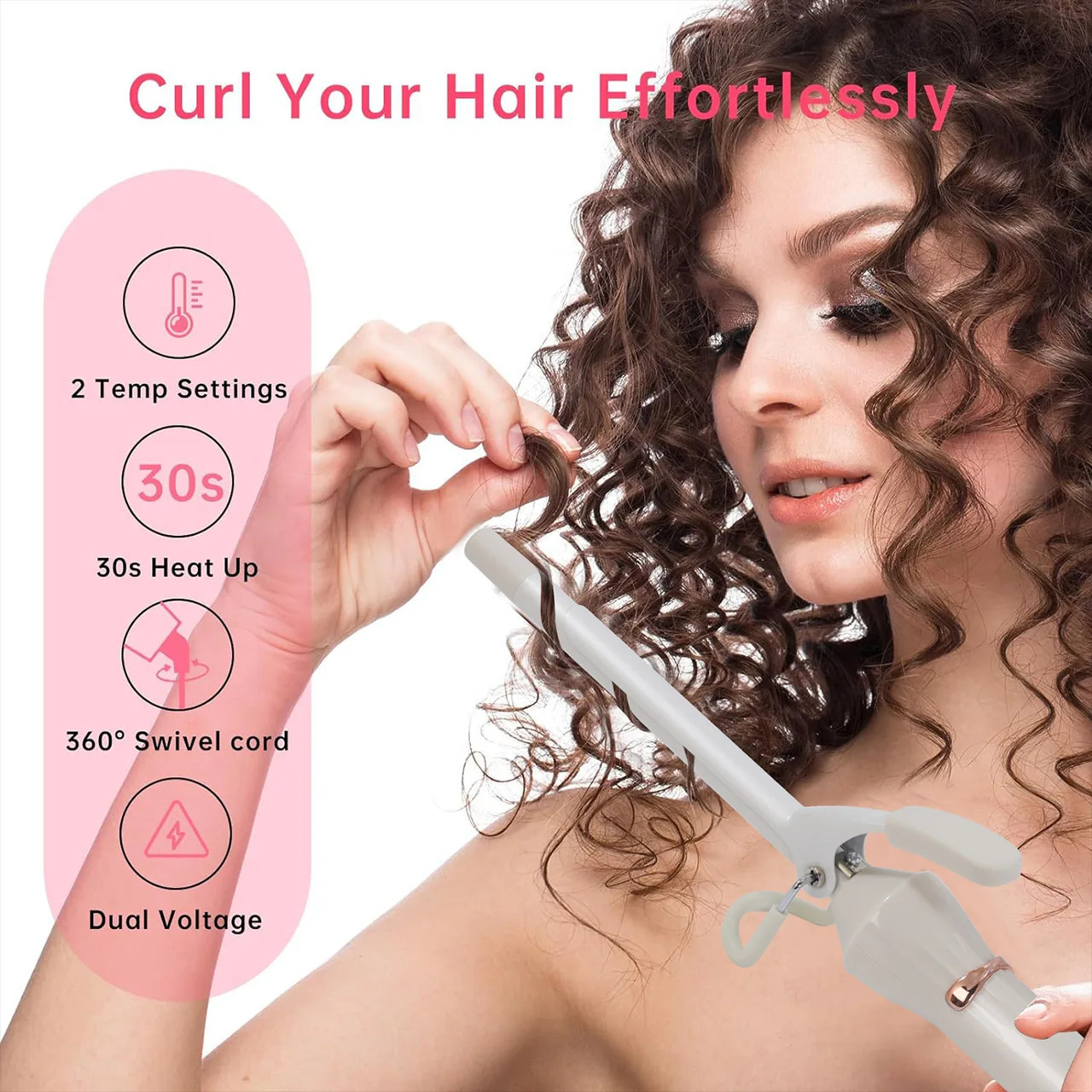 Hatterek Curling Wand 9mm 13mm 19mm Ceramic Barrel Pro Hair Curler With Adjustable Temperature Travel Size 250324