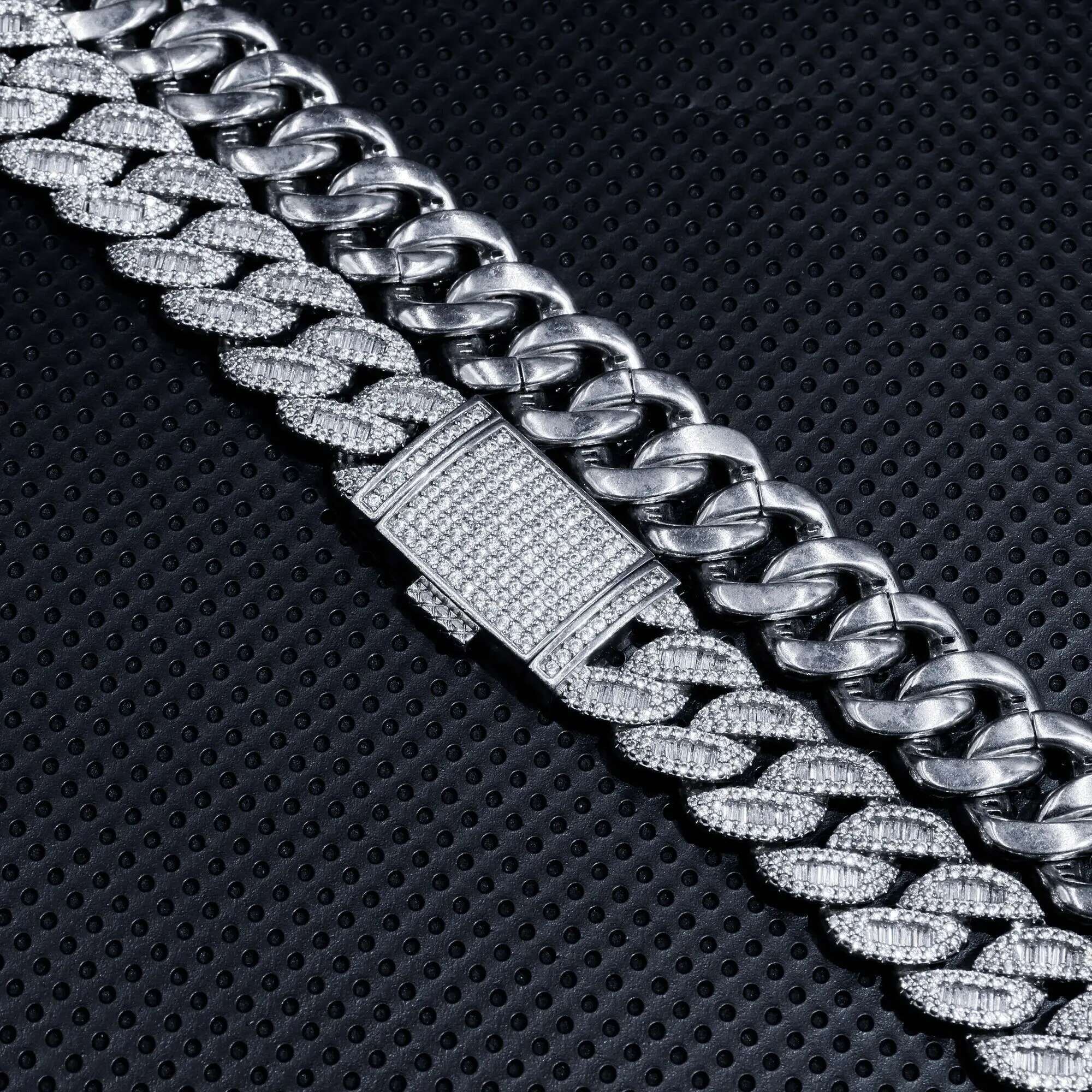 16mm Moissanite Chain Hip Hop Jewelry Men Necklace Vvs Hip Hop Sterling Silver 925 Jewellery Luxury Cuban Link Chain