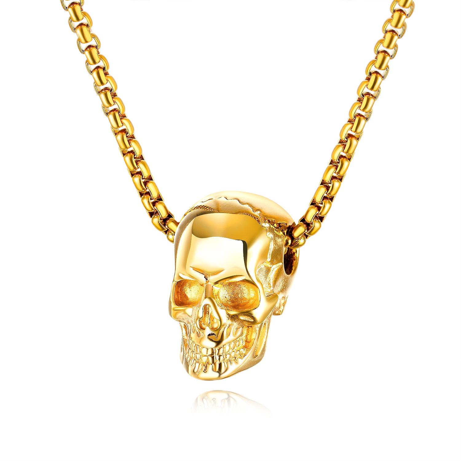 60cm Skull Necklace - Simple and Versatile Stainless Steel Pendant