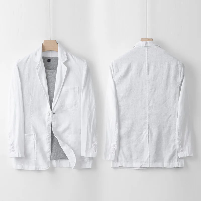 highquality 100% linen jacket mens summer lightweight breathable solid color y casual set 250326