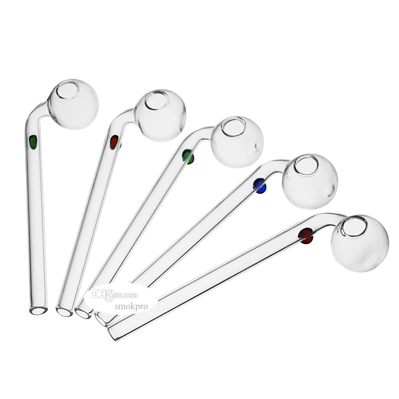 14cm Curved Glass Oil Burner Pipe With Balancer 3cm Big Oil Bowl