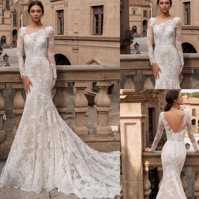 Mermaid Elegant Wedding Dresses With Sweetheart Sparkling Sequins Beads With Full 3D Appliques Pearls Backless Party Plus Size Custom Made vestido de 
