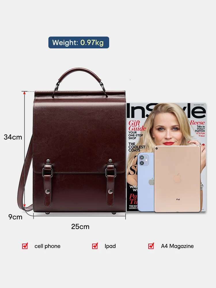 Zency Women's Trend Retro A4 Backpack Preppy Style Student Satchel Laptop School Office Ladies Bags 2024