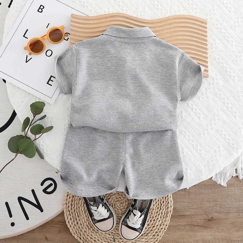 Boys suit 0-5 years old childrens short sleeved polo shirt casual shorts two-piece set comfortable clothingT250327