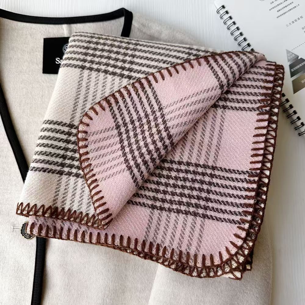 T365 plaid new scarf winter Korean student cashmere Korean version of the hundred shawl double-sided warm neck scarf