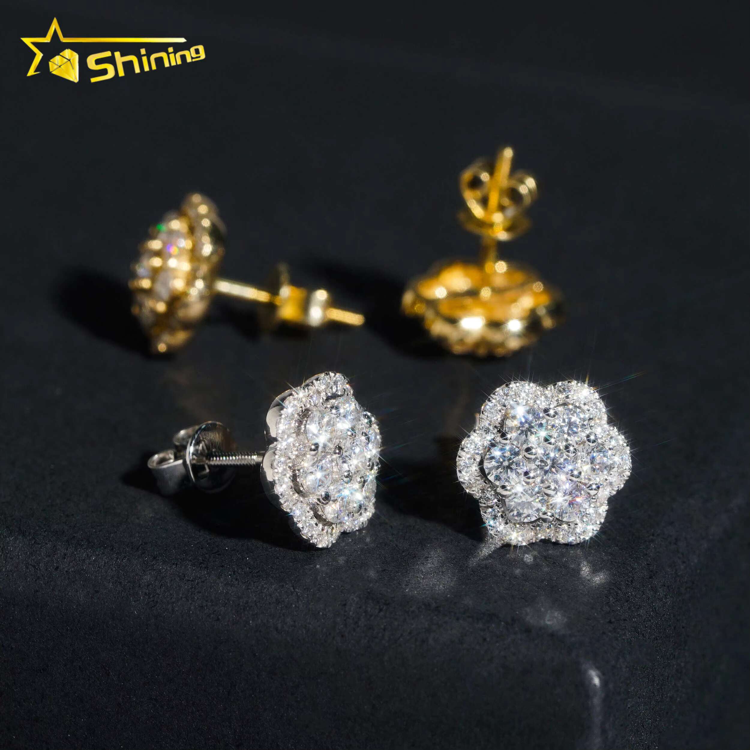 Ready to Ship 10K Solid Gold GRA Moissanite Stud Earrings Moissanite Gold Jewelry