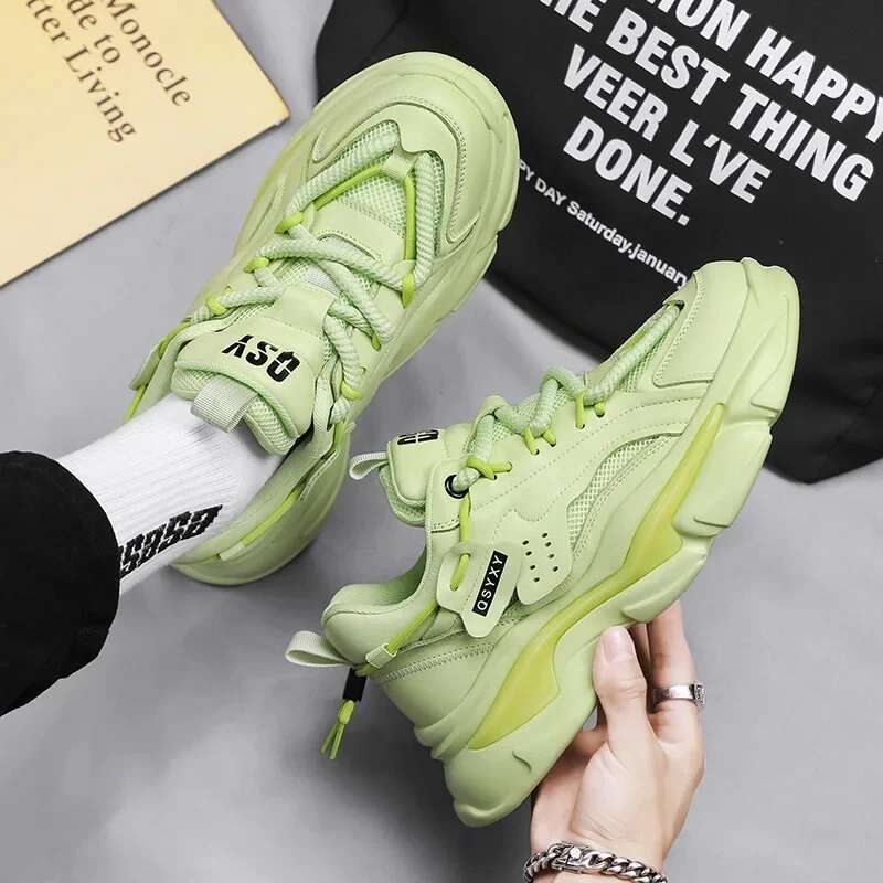 Men's Youth Trendy Sports Korean Edition Versatile Thick Sole Anti Slip Basketball Fashion Student Casual Shoes