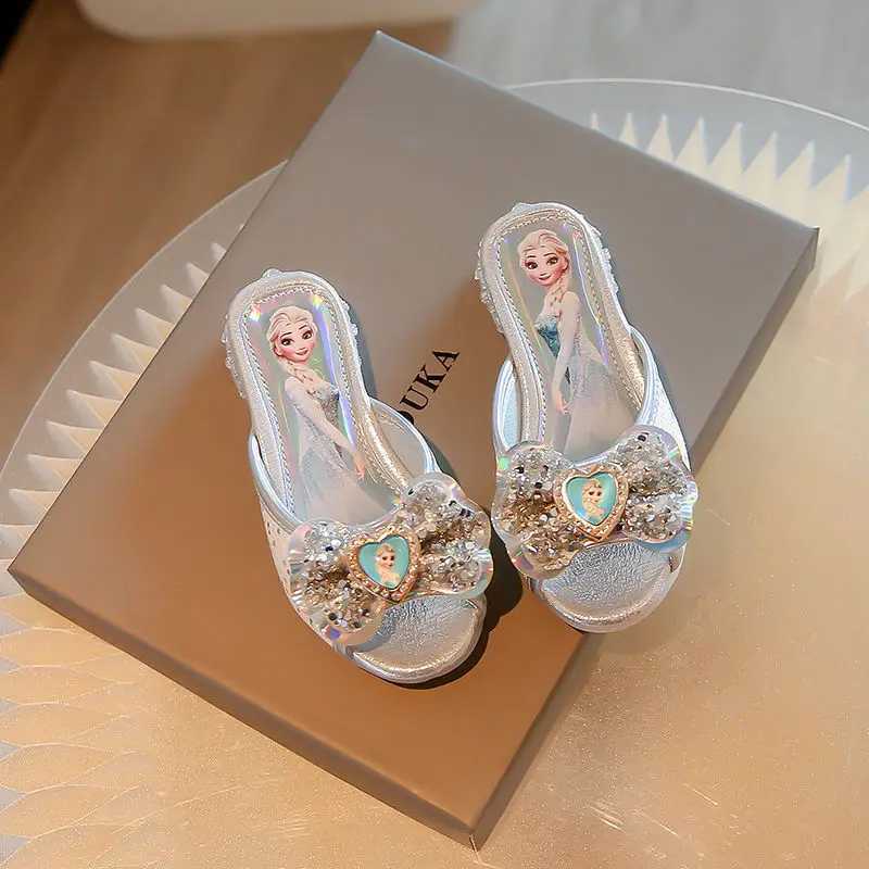 Slipper Summer girls sandals frozen Elsa princess shoes girls crystal shoes childrens high heels fashion party shoes size 36 S25326