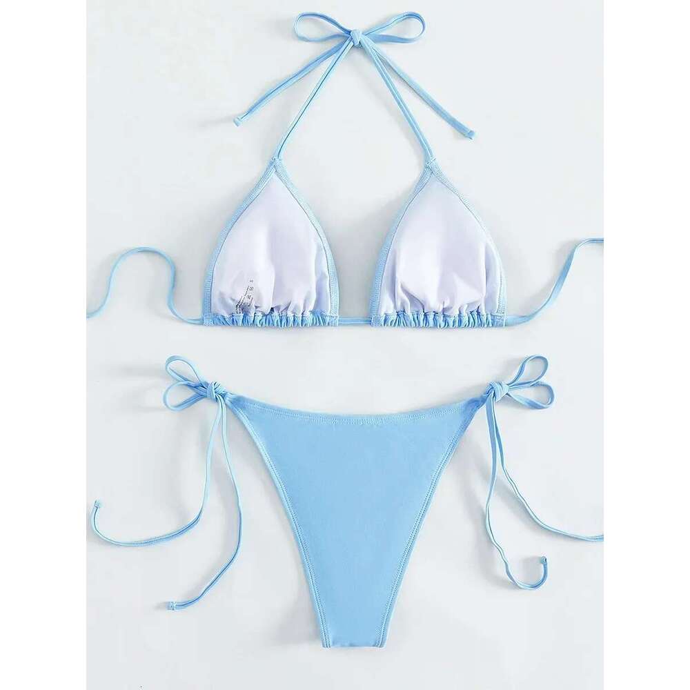 Rhie Sexy Halter Dia Women Swimwear Female Swimsuit Two-pieces Bikini Set Micro Bather Bathing Suit Swim Lady