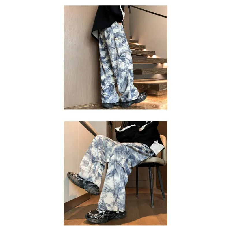 Mens workwear pants loose fit casual Trouser American style streetwear Spring and Autumn Baggy Hosen Jogger mens Korean 250327