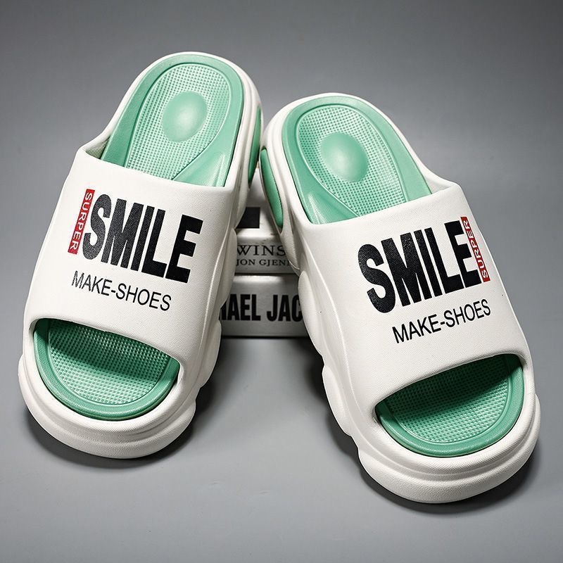 Free Shipping Men Thick Sole Summer Beach Slides Bathroom Anti Slip Slipper Soft Sandals Simplicity Ultra Light Letter Shoes Men Slippers Wholesale 20
