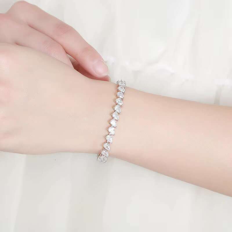 Wholesale Custom New Arrival 0.5CT Water Drop Moissanite 925 Sterling Silver Tennis Bracelet for Women Banquet Jewelry Bracelet