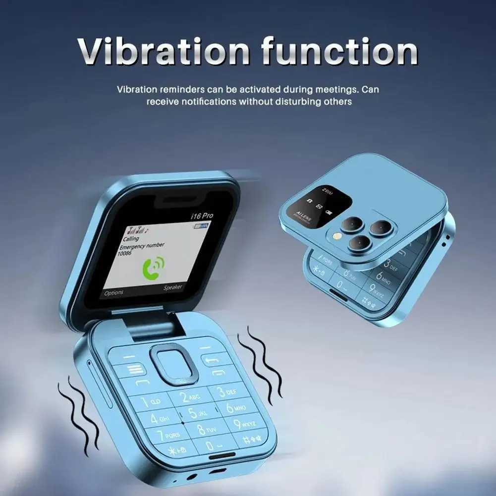 New I16 Pro Mini Dual SIM Folding Phone Video and Voice Player Magic Radio Phone Flip FM Box Mini Flash B4M3 M250327