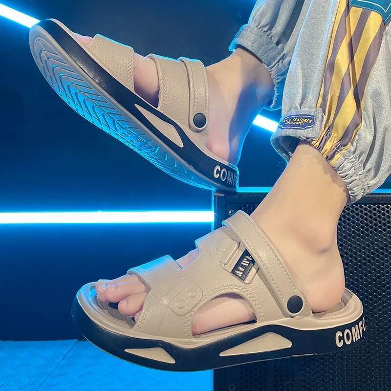 Men's Slippers Summer New EVA Light Adult Thick-soled Beach Shoes Non-slip Open-toe Sandals for Outdoor