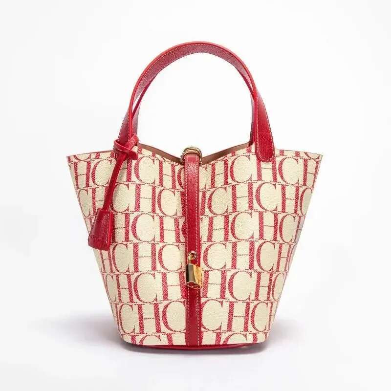 CH Handbag PVC Jacquard Texture Large Capacity Commuter Travel Crossbody Brand Women's Shoulder Bag Fashion