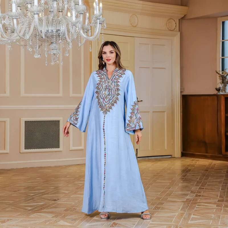 Dongdumaoyi Midden Oosten Saudi Moslim Touw Borduren Abaya Dameskledingabaya Dames Elegante Gewaad Jurk Nieuwe W
