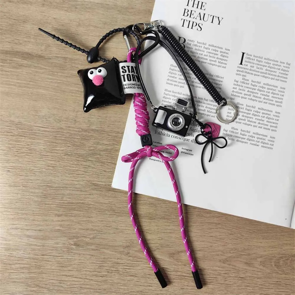 Ins keychain DIY handmade baby pendant Camera woven rope multi-element decoration Romantic Gift250325