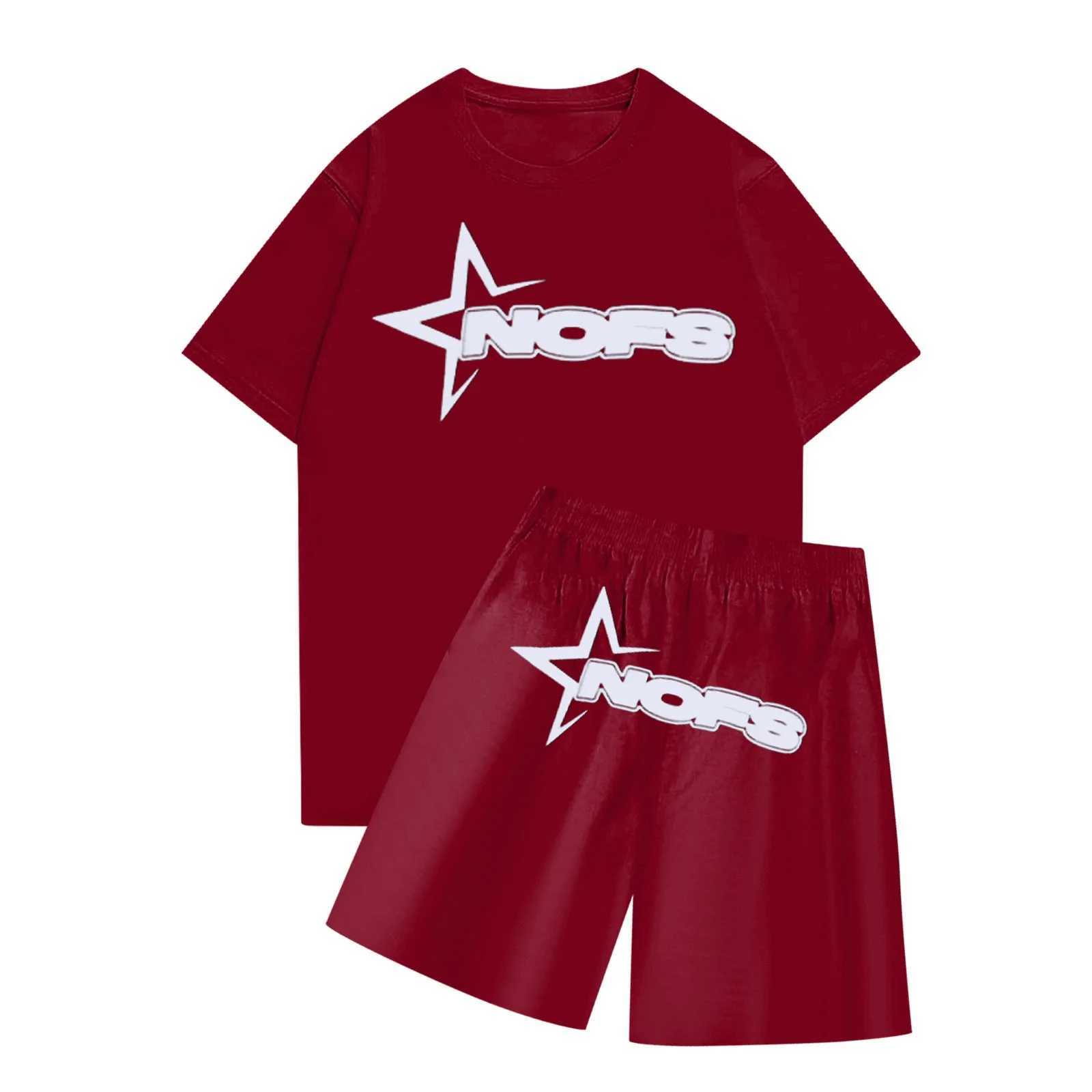 Mens fashion casual Nofs printed short sleeved round neck floral top and shorts set fashionable mens 2024 mens clothingXJ250326