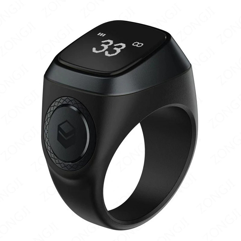 IQibla Smart Zikr Ring Prayer Tasbih Tally Electronic Digital Counter Used for Muslim Prayer Time Vibration Reminder Waterproof 250322