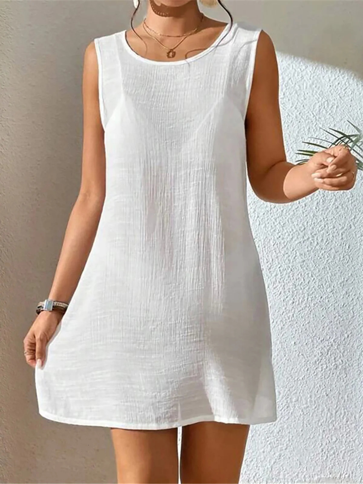 2025 Sexy 5Color Backless Crochet Knitted Tunic Beach Cover Ups Dress Wear Beachwear Womens K5620 250326