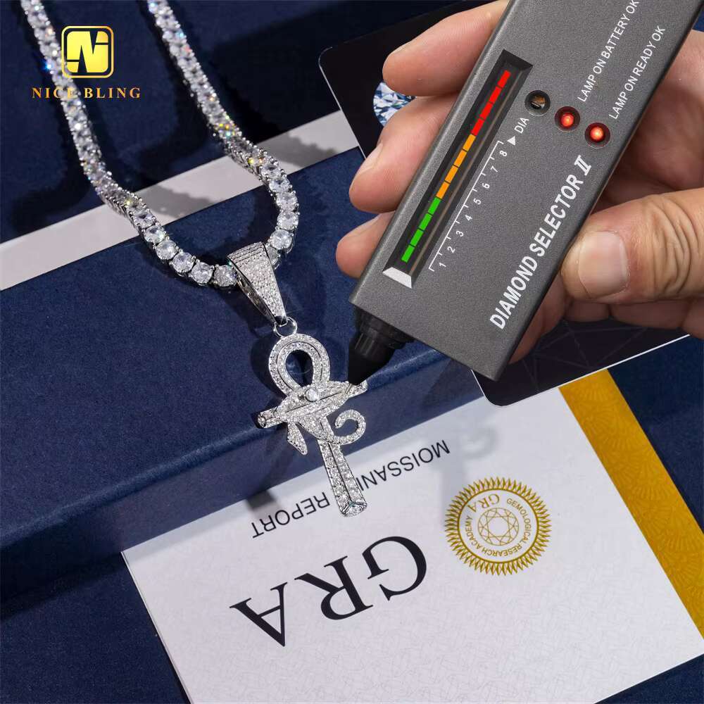 925 Sterling Silver New Design Custom Pendant Iced Out Charm VVS Moissanite Diamond Hip Hop Moissanite Jewelry Pendant Necklace