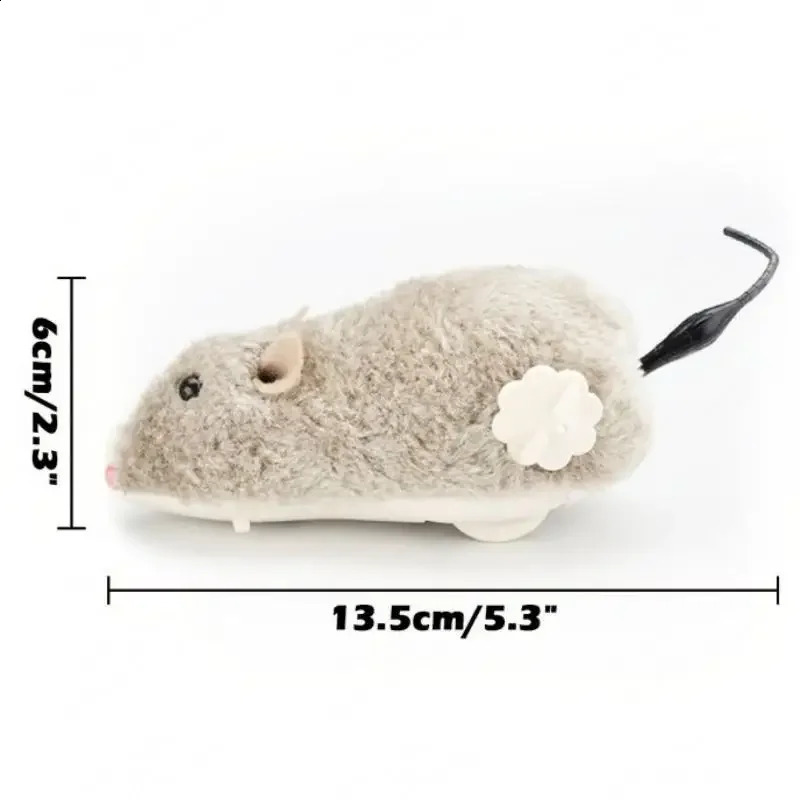 1Pc Fun Plush Mouse Running Toy Cat Dog Tail Pet Children Random Color 250312