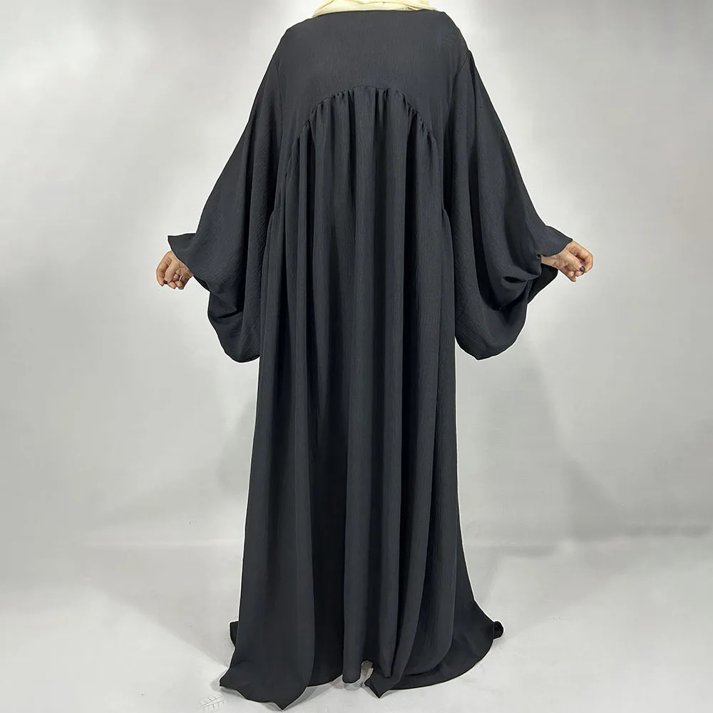 balloon sleeves Abaya jazz crepe wide sole loose EID Ramadan Dubai Muslim women wholesale Islamic clothing humble dress 250326