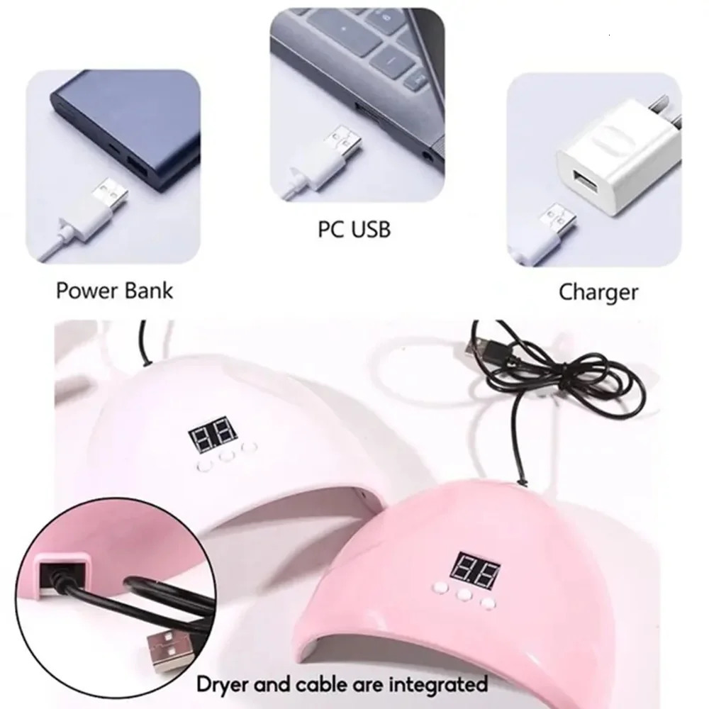 USB nail potherapy machine lamp 12 UV LED light curing 36W polish gel infrared sensor art 250325