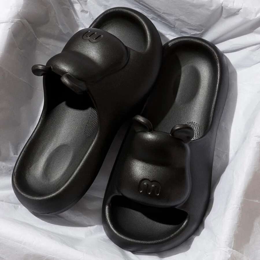 Cute Design Thick Sole Women Slippers Slides Bathroom Beach Indoor Sandals men Summer Couple Shoes