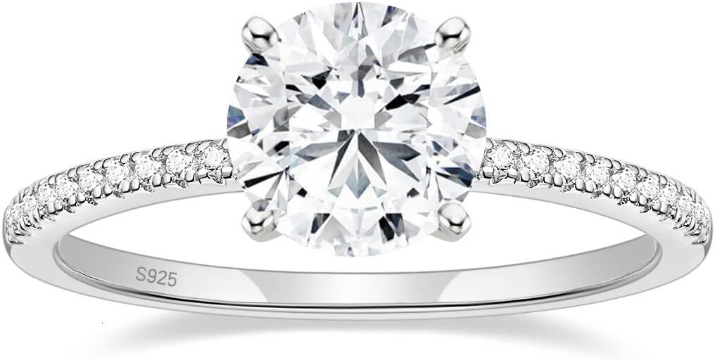 1.5 CT Moissanite Engagement Rings for Women D Color VVS1 Clarity 925 Sterling Silver Round Cut Halo Moissanite Wedding Promise Band Rings Size 4-10